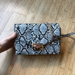 Mango Snakeskin Crossbody Purse